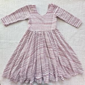 Alice + Ames Red & White Striped 3/4 Sleeve Ballet Twirl Dress GUC 7